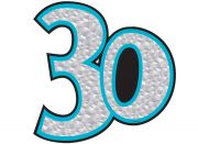 große Deko-Zahl zum 30. Geburtstag mit metallic Effekt