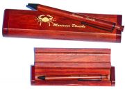 Holzkugelschreiber mit Gravur in Holzbox aus Rosenholz